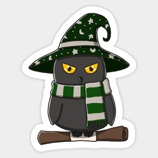 Black Owl In Witch Costume Sticker